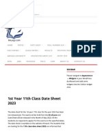 1st Year 11th Class Date Sheet 2023 All Punjab Board
