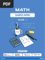 Class 1 Maths Sample Paper 1