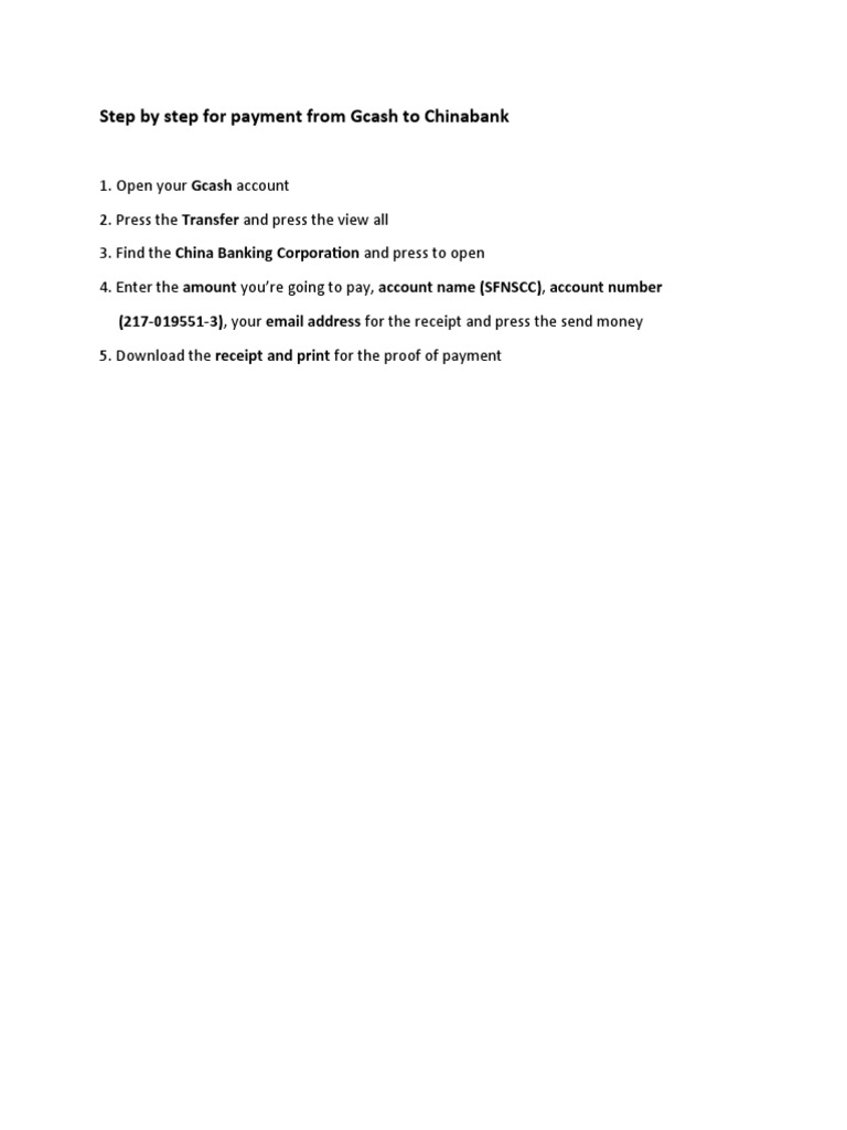 Step by step for payment from gcash to chinabank pdf