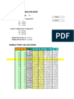 Txy Diagram For Mixture of D and E: Bubble Point Calculations