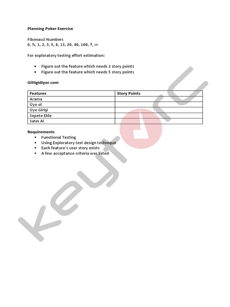 14 Planning Poker Exercise PDF