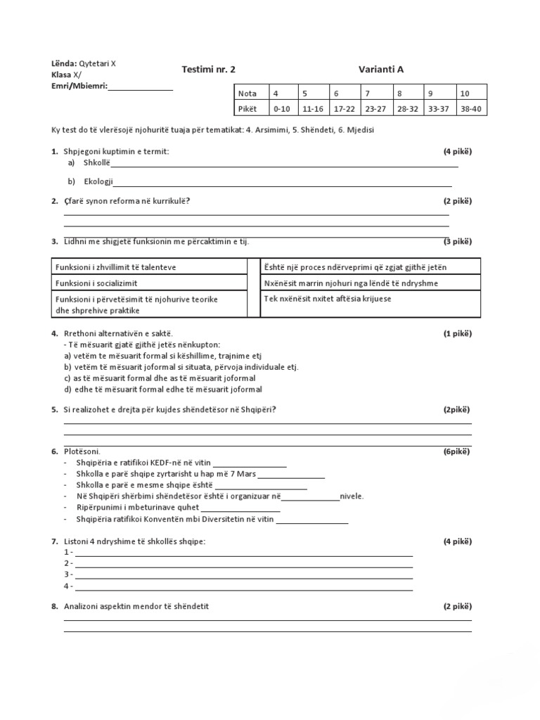 Testi 1 Varianti A-3 | PDF