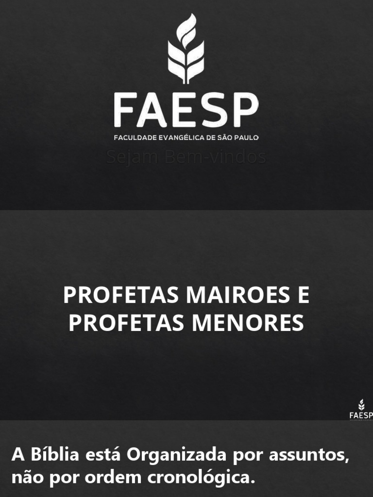 Profetas Maiores e Menores da Bíblia | PDF | Livro de Isaías | Profeta
