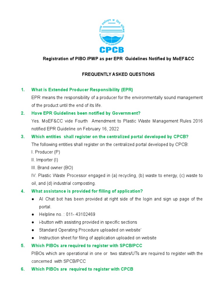 Faqs Pwm Epr Pdf Packaging And Labeling Plastic
