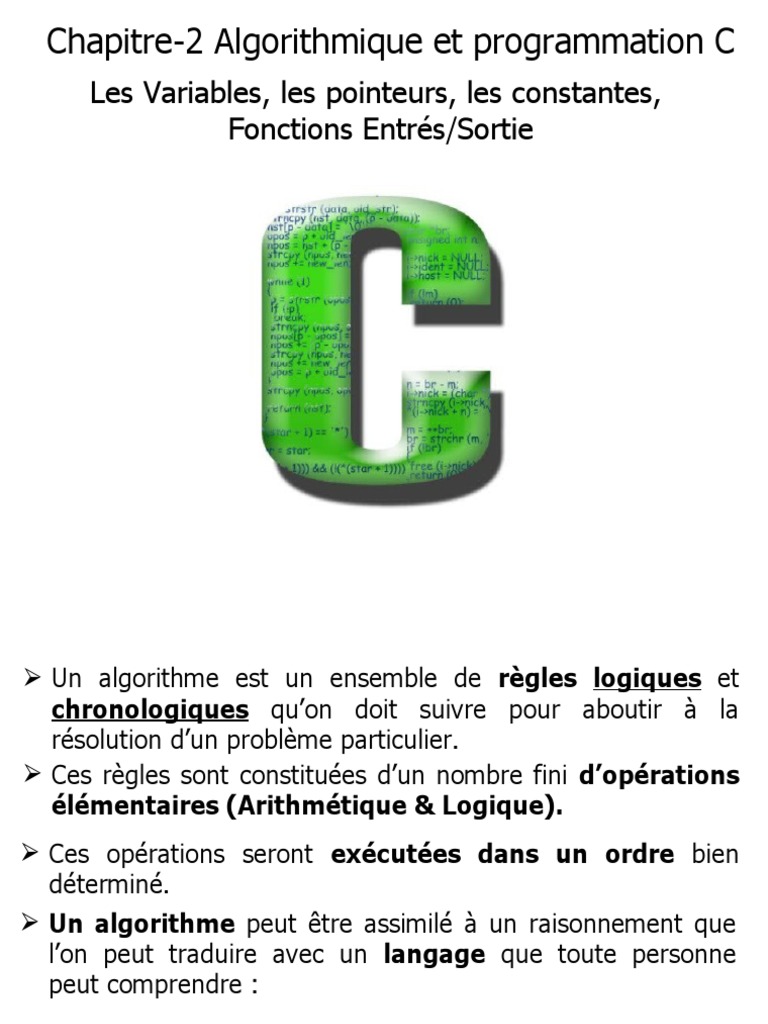 Algorithmique et Programmation en C | PDF | Pointeur (programmation ...
