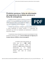 Produtos Químicos - Ficha de Informação de Segurança de Produtos Químicos e Ficha de Emergência