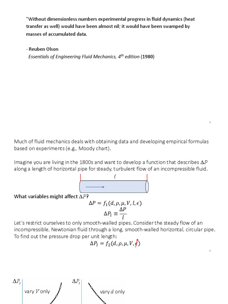 Week11 Dimensional Analysis Part I Buckingham Pi Theorem Pdf