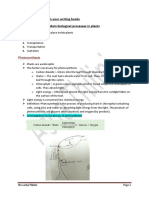 Main Biological Processes in Plants Note