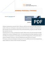Proposal Writing Training Course Outline