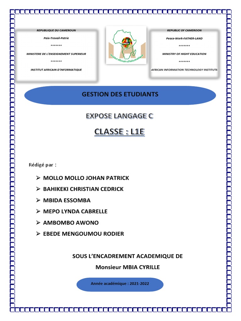 Gestion Étudiants en Langage C | PDF | Informatique | Programmation ...