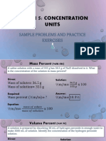 Lesson 5 - Concentration of Solutions - Sample Problems and Practice Exercises