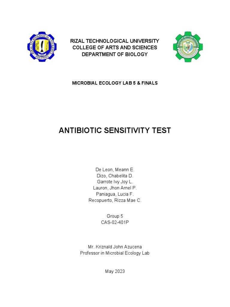Antibiotic Sensitivity Testing Overview | PDF | Antimicrobial ...