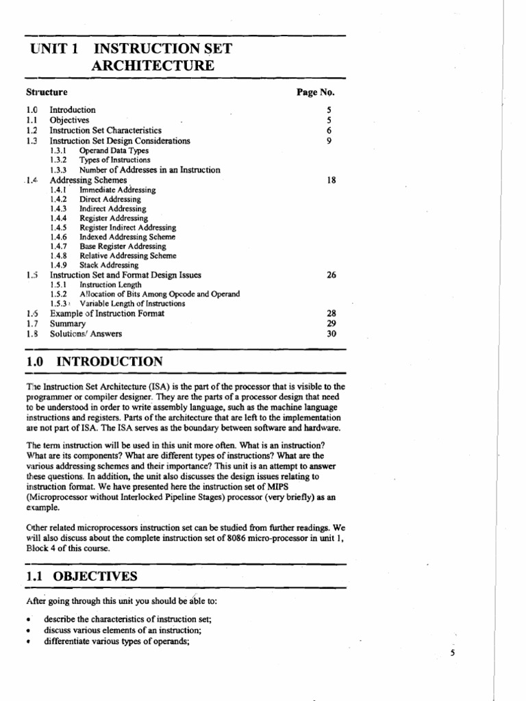 INSTRUCTION SET - Unit-1 | PDF | Central Processing Unit | Assembly ...
