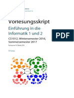 Vorlesungsskript: Einführung in Die Informatik 1 Und 2