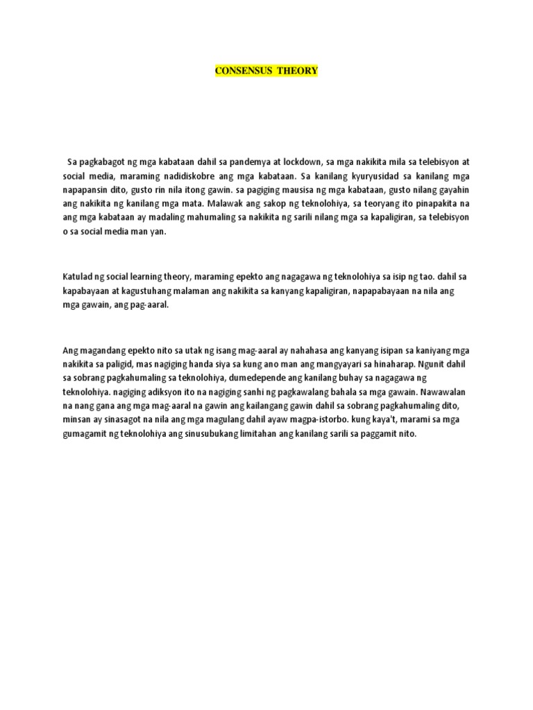 Consensus Theory PDF