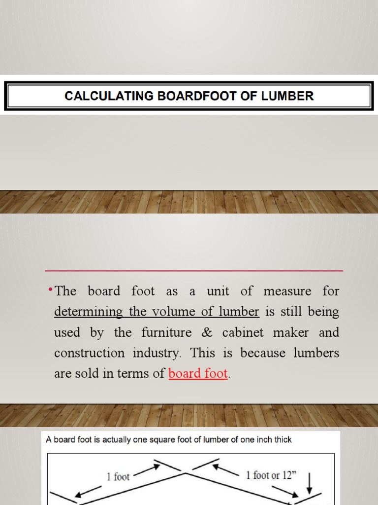 Calculating Board Foot of Lumber PDF