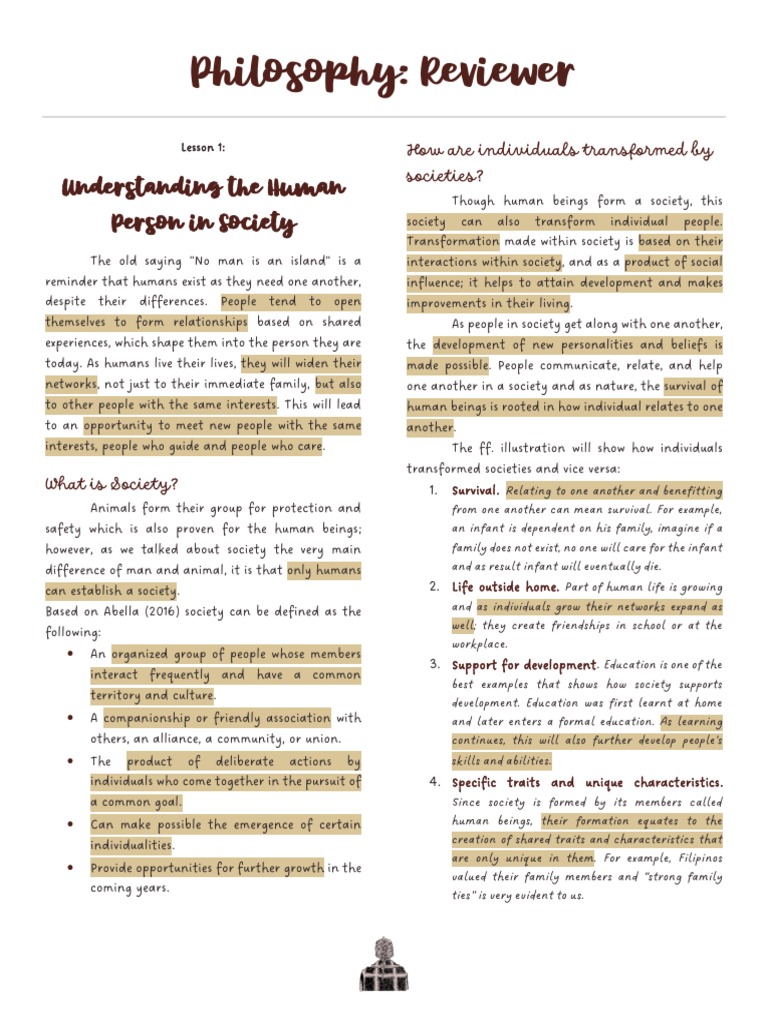 Philo Reviewer-Module7 | PDF | Society | Agriculture