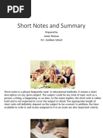 Short Note Writing