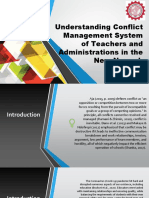 Understanding Conflict Management System of Teachers and Administrations in The New Normal Education