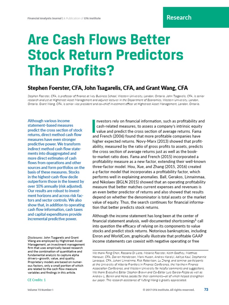 Cash Flow Profits Returns | PDF | Free Cash Flow | Cash Flow Statement