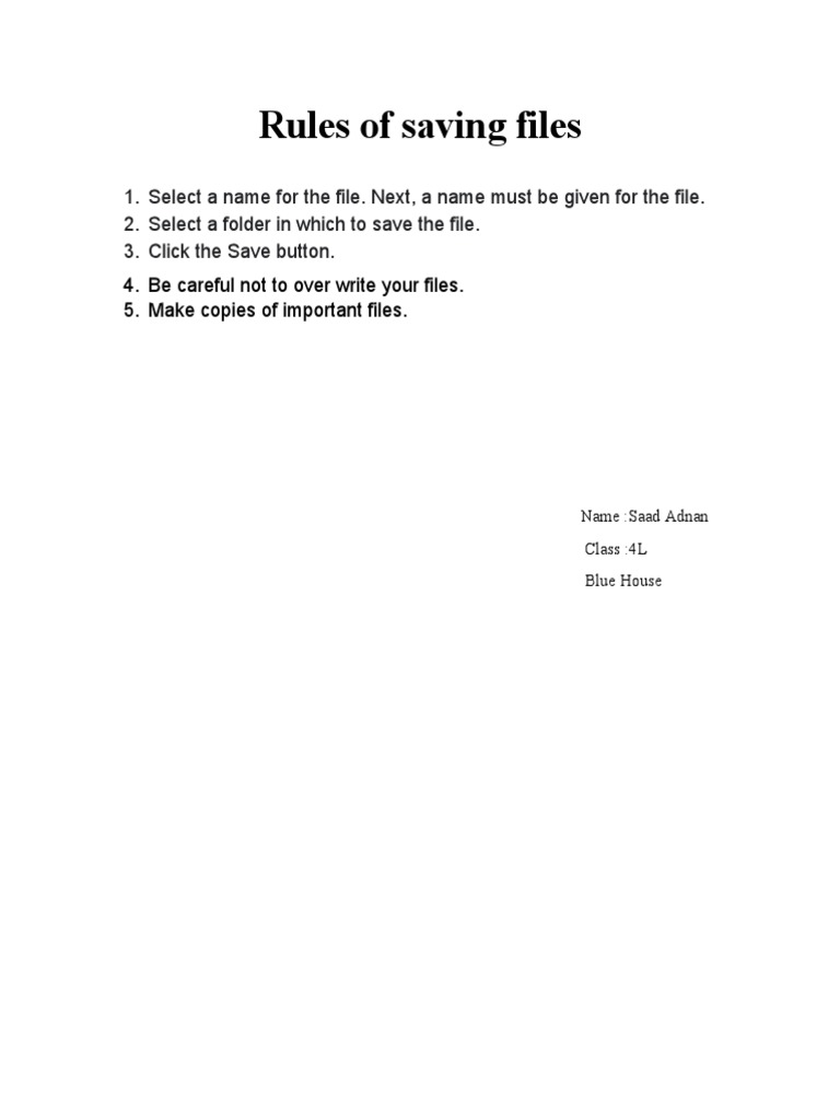 Essential File Saving Rules | PDF | Self-Improvement | Science ...