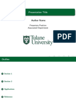 Tulane University Beamer or Presentation Template