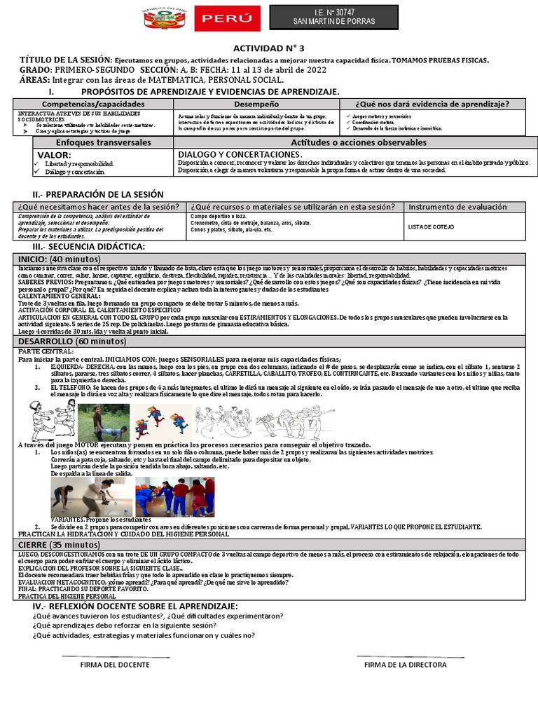 Actividad 3 Iii Ciclo Pdf Aprendizaje Evaluación