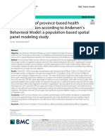 Determinants of Province-Based Health Service Utilization According To Andersen' S Behavioral Model: A Population-Based Spatial Panel Modeling Study