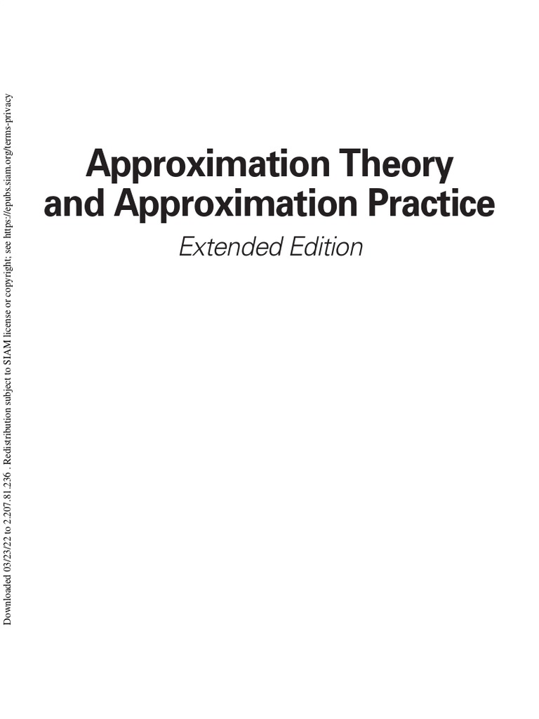 Approximation Theory & Practice | PDF | Ordinary Differential Equation ...