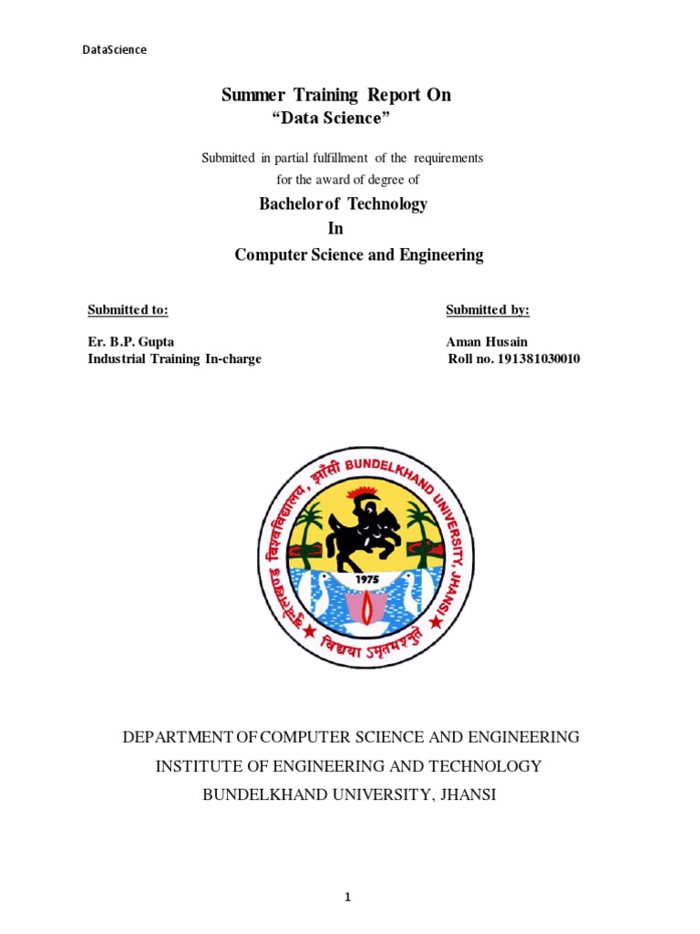 Data Science Training Report. | PDF | Control Flow | String (Computer ...