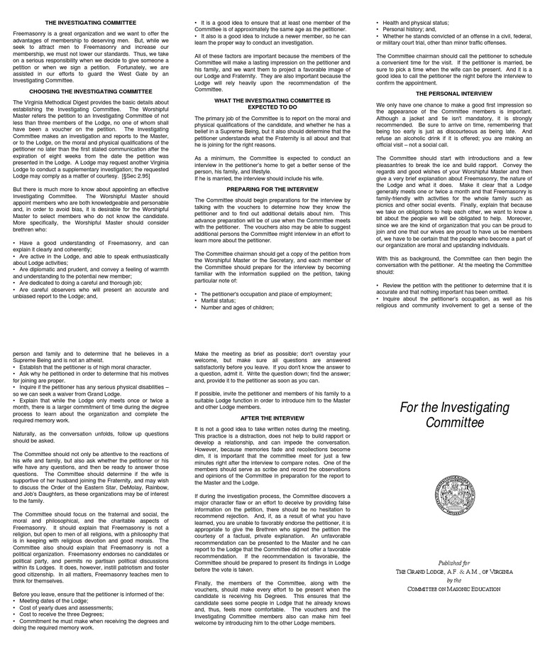 Guidelines for Investigating Committees | PDF | Freemasonry | Religion ...