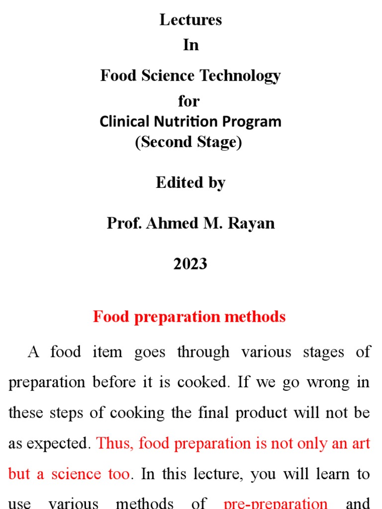 Food Science Technology Lec 3 Recording | PDF | Cooking | Grilling
