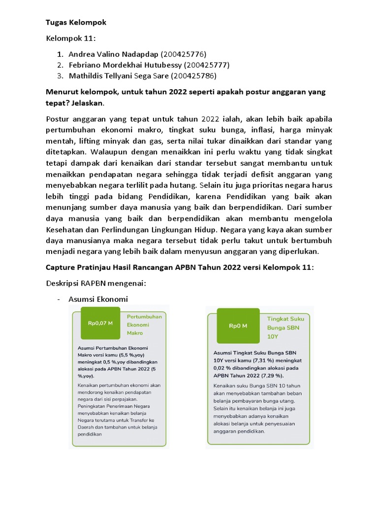Rancangan APBN - Kelompok 11 | PDF | Pengelolaan Keuangan & Uang