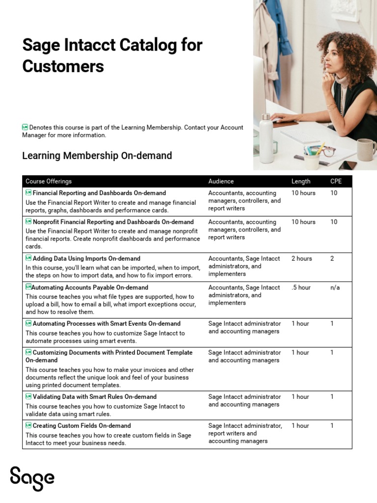 Sage Intacct Course Catalog Overview | PDF | Accounts Payable | Service ...