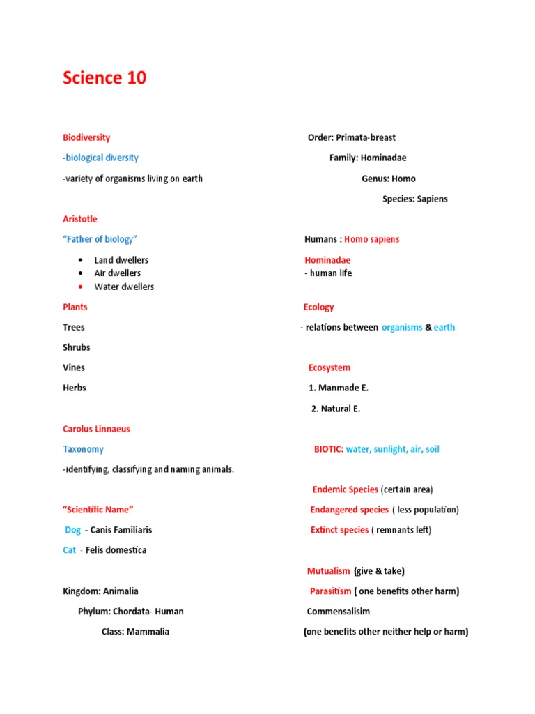 Biodiversity and Evolution Overview | PDF | Organisms | Geology