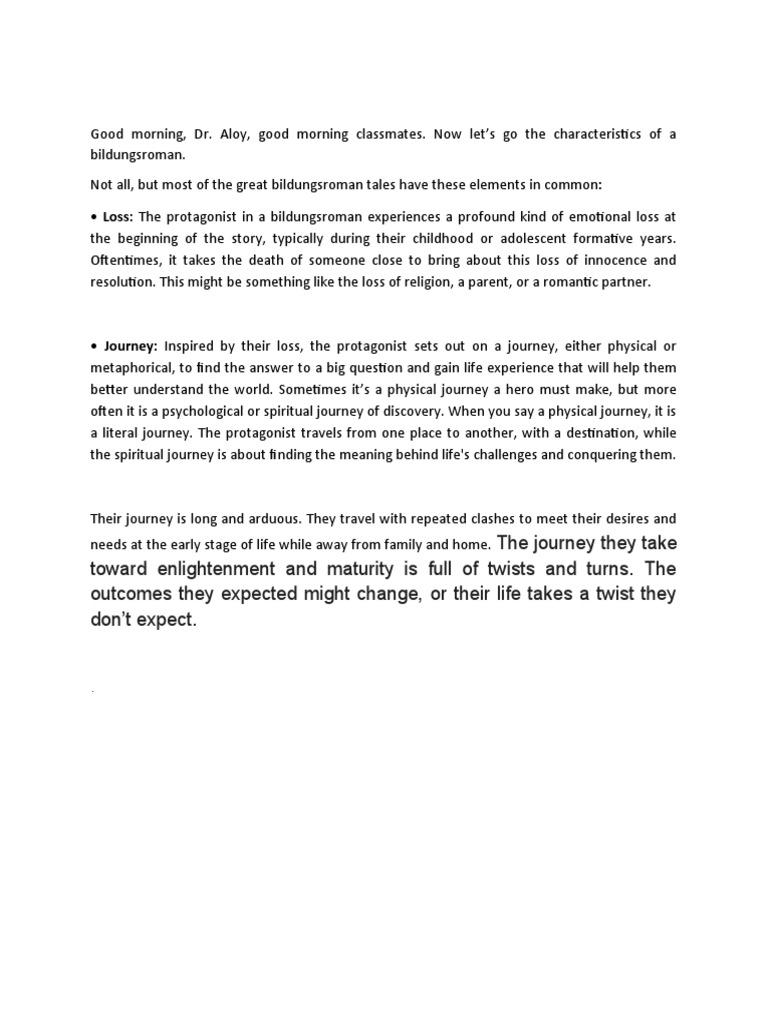 Plot of a Bildungsroman novel PDF