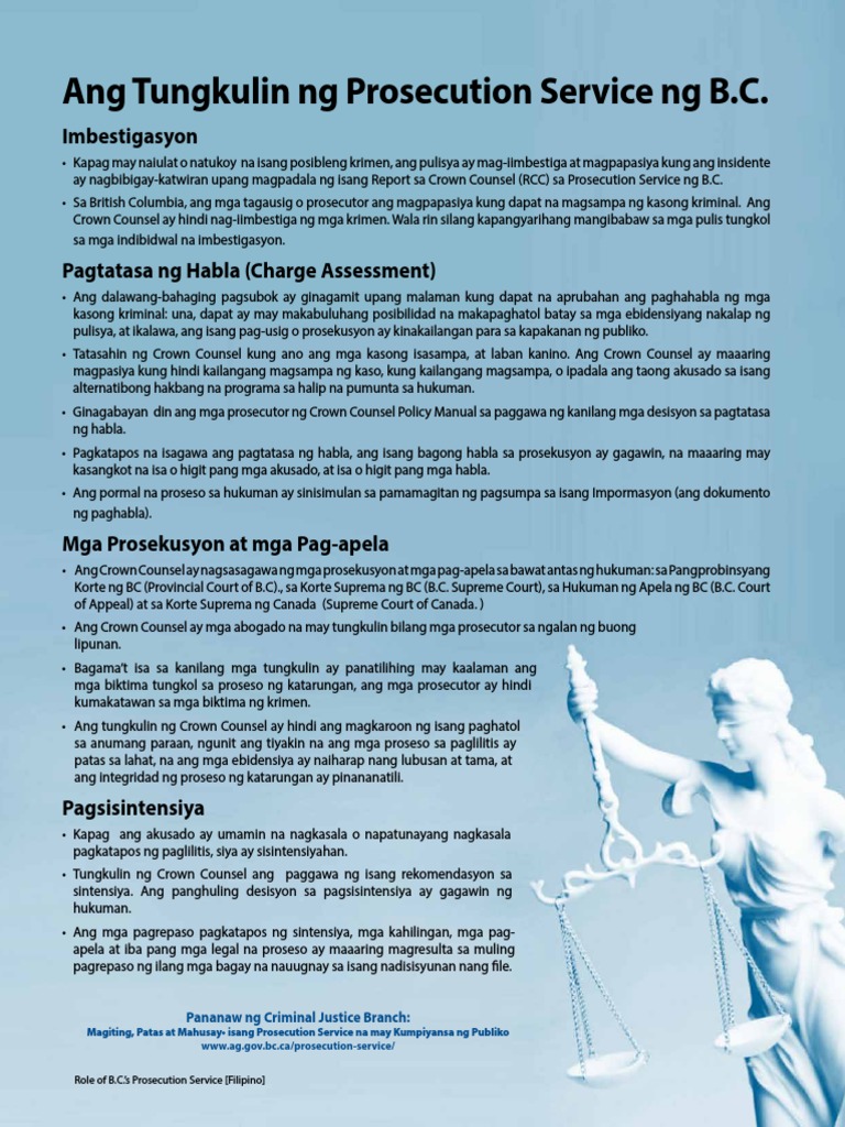 Role BC Prosecution Service Filipino | PDF