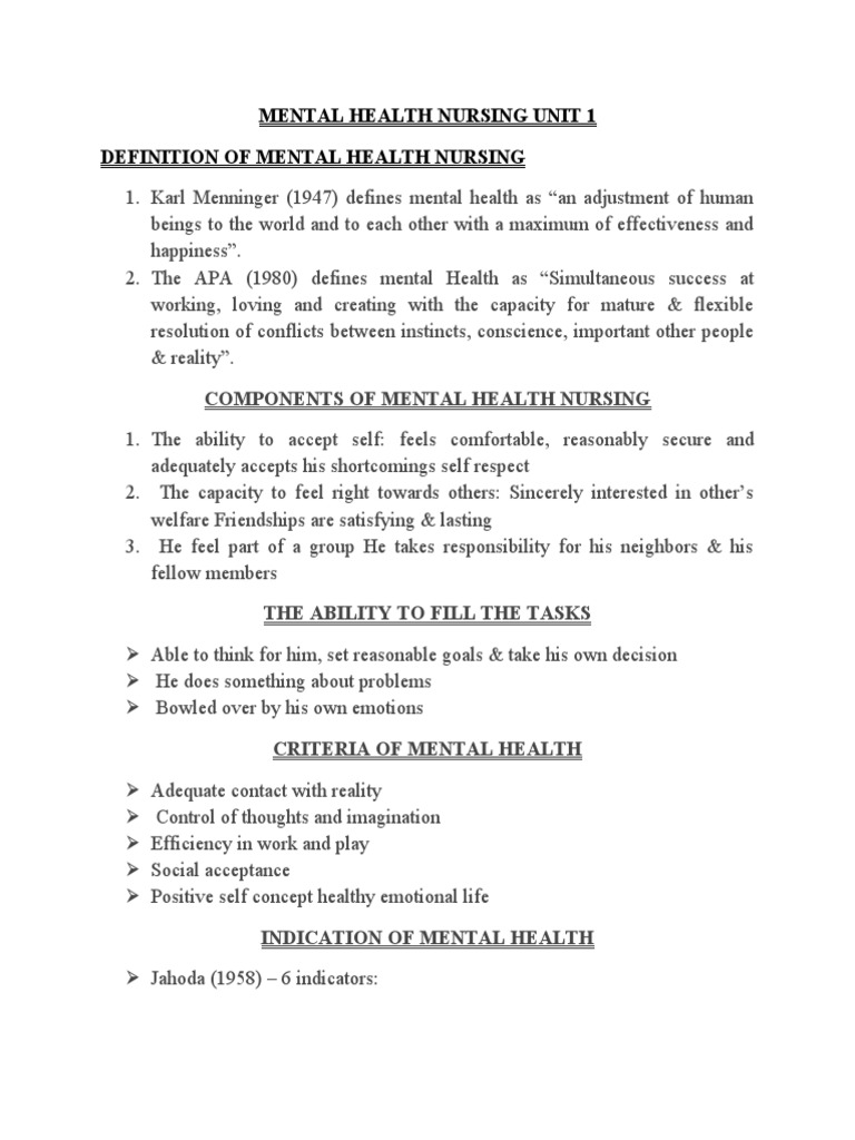 Introduction to Mental Health Nursing | PDF | Nursing | Mental Disorder