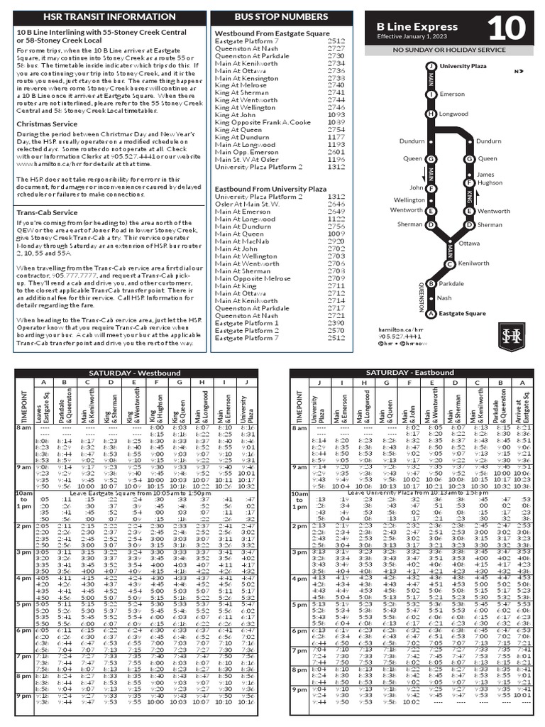 Winter2023 - 10 B LINE | PDF | Public Transport | Passenger Rail Transport