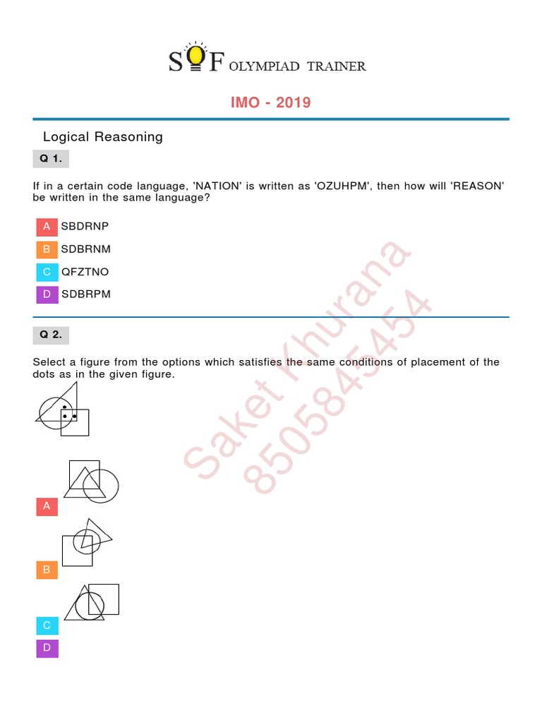 Imo - 2019 | PDF | Circle | Numbers