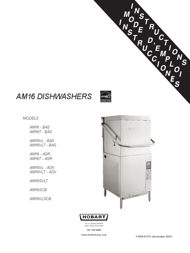 AM16 Dishwasher Models Overview | PDF | Water Heating | Dishwasher