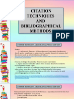 Citation Techniques and Bibliographical Methods