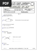 Grade 8 Maths 1st Term 2019 English Medium Hartley