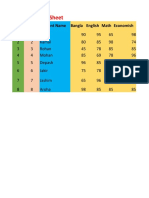 Student Result Sheet