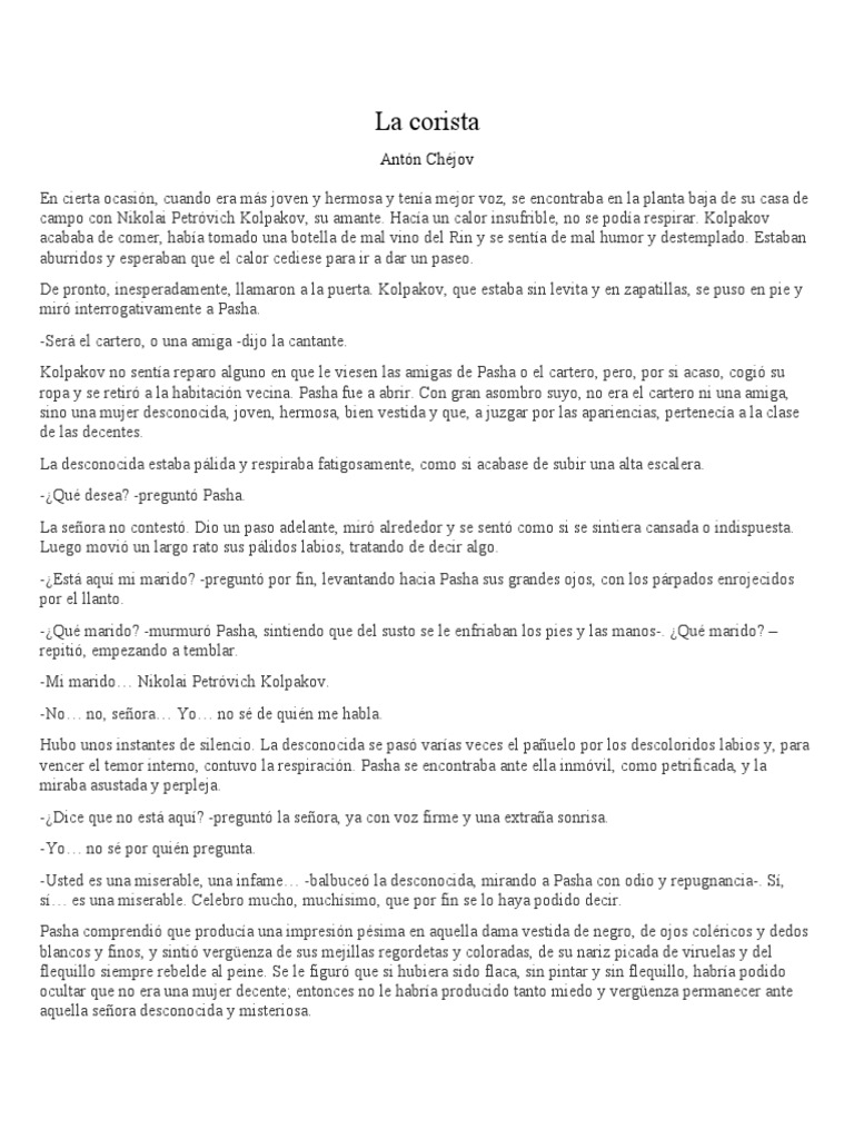La corista y el dilema moral de Pasha | PDF | Novela negra, policíaca y ...