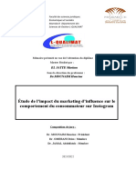 Étude de L'impact Du Marketing D'influence Sur Le Comportement Du Consommateur Sur Instagram