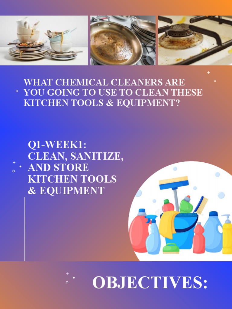 Clean Sanitize and Store Kitchen Tool and Equipment Tle9 PDF