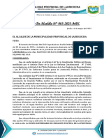 Decreto de Alcaldia Nro 003 Feriado No Laborable