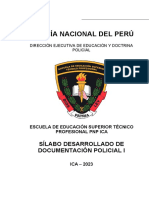 Silabo Desarollado de Documentacion Policial 2023