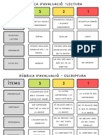 Rúbrica D'avaluació Lectoescriptura Català